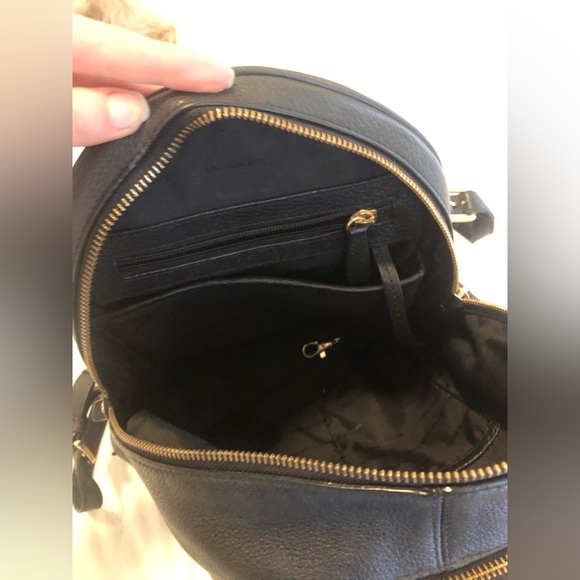 Michael Kors - Size Medium Black Leather Backpack - Picture 4 of 7